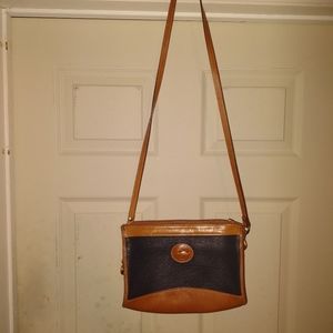 Woman's Dooney & Burke Blue and Brown Crossbody Purse